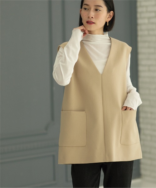 OPAQUE.CLIP（オペークドットクリップ）の「◆≪ヒルナンデス！で紹介≫ Vネックベスト（ベスト・レディース・ベージュ/オフホワイト/ブラック・36/38/40/42）」の21枚目の写真