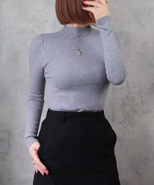 blackdia ocean(ブラックダイヤオーシャン)の「blackdia ocean ボトルネックリブニット トップス(ニット/セーター・レディース・ホワイト/クリーム/ベージュ/グレー/ブラック/ライトブラウン/ライトグレー系/ピンク/モカ・FREE)」の16枚目の写真