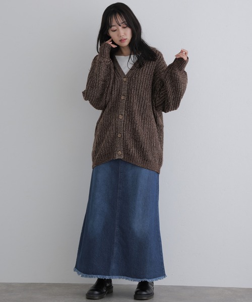 ElegChic(エレグシック)の「モヘアライクカーディガン(カーディガン/ボレロ・レディース・ブラウン/ブラック/ライトグレー・M)」の3枚目の写真