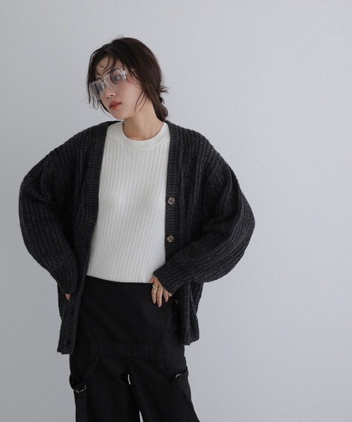 ElegChic(エレグシック)の「モヘアライクカーディガン(カーディガン/ボレロ・レディース・ブラウン/ブラック/ライトグレー・M)」の5枚目の写真