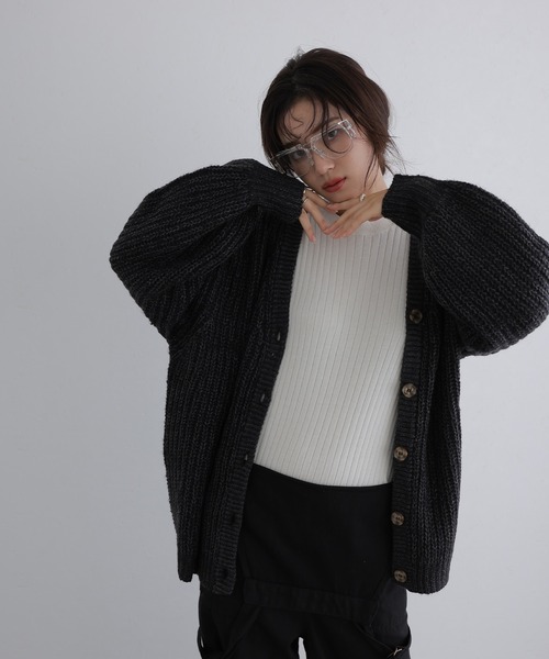 ElegChic(エレグシック)の「モヘアライクカーディガン(カーディガン/ボレロ・レディース・ブラウン/ブラック/ライトグレー・M)」の7枚目の写真