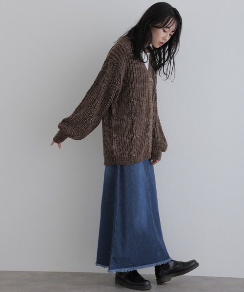 ElegChic(エレグシック)の「モヘアライクカーディガン(カーディガン/ボレロ・レディース・ブラウン/ブラック/ライトグレー・M)」の8枚目の写真