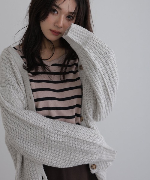 ElegChic(エレグシック)の「モヘアライクカーディガン(カーディガン/ボレロ・レディース・ブラウン/ブラック/ライトグレー・M)」の16枚目の写真