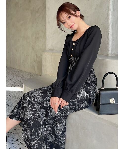 RESEXXY(リゼクシー)の「フロントギャザーマーメイドワンピース(ワンピース・レディース・ホワイト/ブラック・SMALL/MEDIUM)」の12枚目の写真