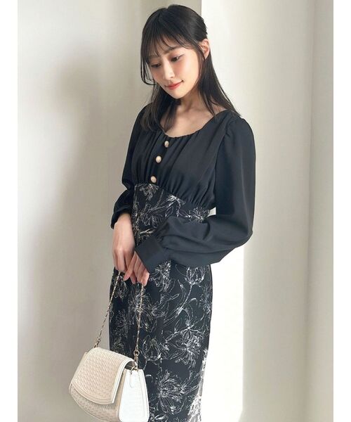 RESEXXY(リゼクシー)の「フロントギャザーマーメイドワンピース(ワンピース・レディース・ホワイト/ブラック・SMALL/MEDIUM)」の8枚目の写真