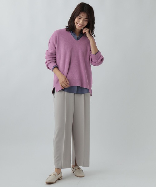 Elura（エルーラ）の「サマ見えリラクシーワイドパンツ（その他パンツ・レディース・ホワイト/ネイビー/ブラック/グレイッシュベージュ・SMALL/MEDIUM/LARGE）」の6枚目の写真