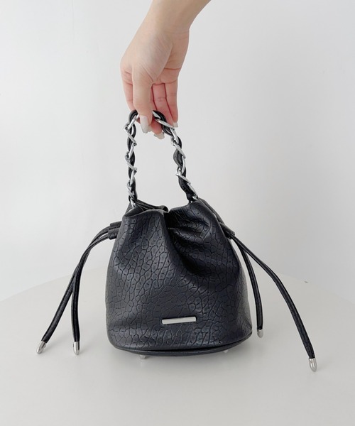 CLEA(クレア)の「2WAY PUミニ巾着チェーンショルダーバッグ(ショルダーバッグ・レディース・ブラック/ミント/ホワイト/ピンク・FREE)」の8枚目の写真
