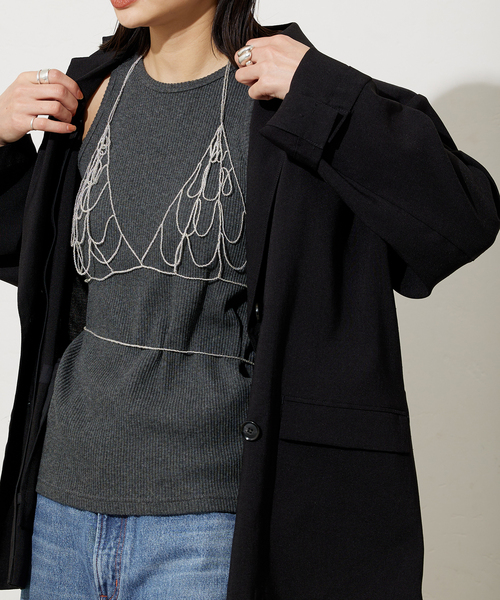 JOURNAL STANDARD(ジャーナルスタンダード)の「【RELIGARE/レリガーレ】 TRIANGULO BRALETTE:ブラレット(その他トップス・レディース・ブラウン/シルバー・FREE)」の2枚目の写真