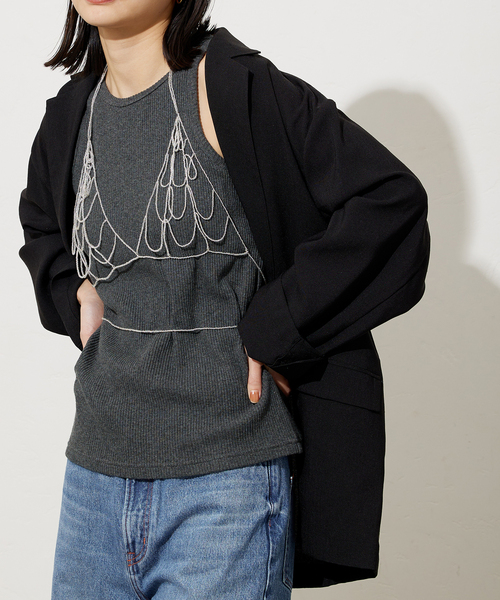 JOURNAL STANDARD(ジャーナルスタンダード)の「【RELIGARE/レリガーレ】 TRIANGULO BRALETTE:ブラレット(その他トップス・レディース・ブラウン/シルバー・FREE)」の4枚目の写真