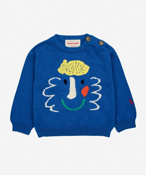 BOBO CHOSES（ボボショーズ）の「Baby Happy Mask jumper（ニット/セーター・キッズ・ブルー・24MONTH/9MONTH/6MONTH/18MONTH/12MONTH）」の2枚目の写真