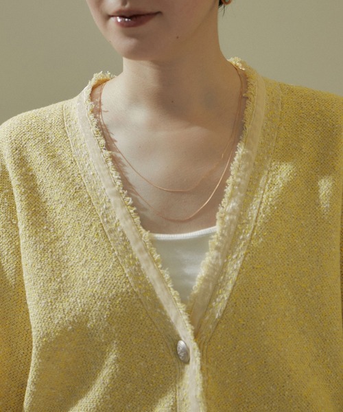 ツイードVネックメタルボタンジャケット/カーディガン【洗える】（カーディガン/ボレロ）｜SALON adam et rope'（サロン アダム エ ロペ）