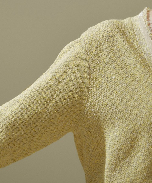 ツイードVネックメタルボタンジャケット/カーディガン【洗える】（カーディガン/ボレロ）｜SALON adam et rope'（サロン アダム エ ロペ）