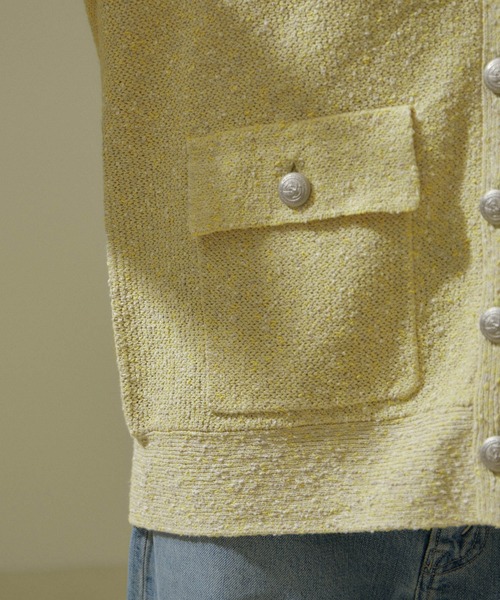 ツイードVネックメタルボタンジャケット/カーディガン【洗える】（カーディガン/ボレロ）｜SALON adam et rope'（サロン アダム エ ロペ）