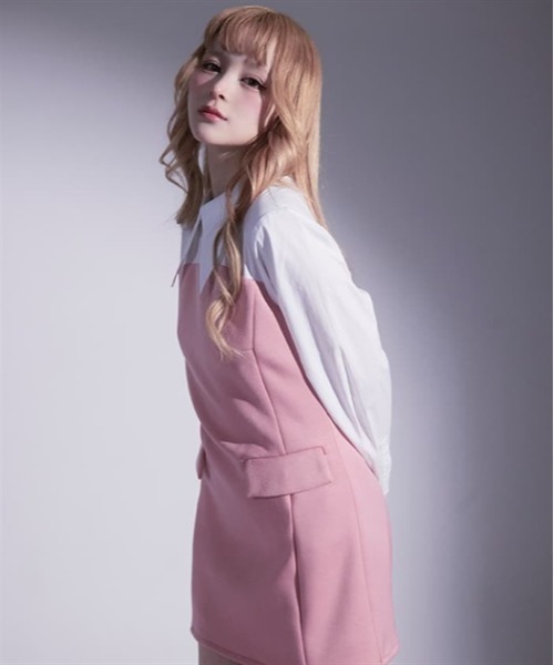 FickleBebe(フィクルベベ)の「ビッグカラースウィッチワンピース(ワンピース・レディース・グレー/ピンク/ブラック・1/0)」の22枚目の写真