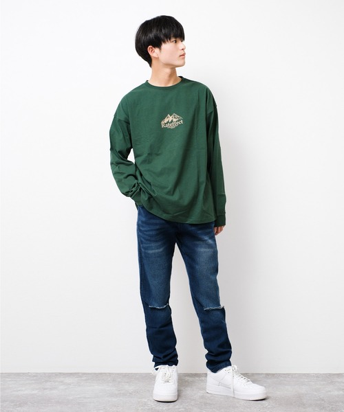 RAT EFFECT(ラットエフェクト)の「ART MOUNTAIN ロングTシャツ(Tシャツ/カットソー・キッズ・グレイッシュベージュ/ブラック/オフホワイト/ダークグリーン・130/140/150/160/170)」の11枚目の写真