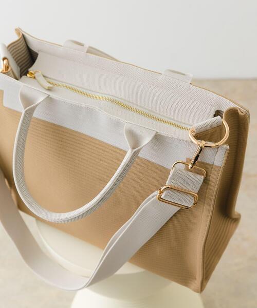 RODE SKO（ロデスコ）の「バイカラーニットトートバッグ（トートバッグ・レディース・ブラック/ベージュ・ONE）」の19枚目の写真