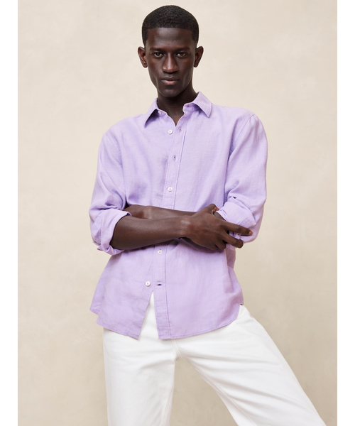 Banana Republic（バナナリパブリック）の「カステロ リネンシャツ（シャツ/ブラウス・メンズ・ナチュラル/ネイビー/ホワイト/レッド/ブラック/ブラウン/その他/マルチ/アクア/ピンク/ライトブルー/ブルー/ブラウン系その他/ホワイト×ブルー/ブルー系その他/イエロー/ピンク系その他/ベージュ/レッド系その他・M/XL/L/S）」の15枚目の写真