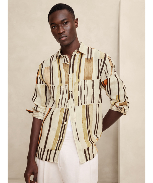 Banana Republic（バナナリパブリック）の「カステロ リネンシャツ（シャツ/ブラウス・メンズ・ナチュラル/ネイビー/ホワイト/レッド/ブラック/ブラウン/その他/マルチ/アクア/ピンク/ライトブルー/ブルー/ブラウン系その他/ホワイト×ブルー/ブルー系その他/イエロー/ピンク系その他/ベージュ/レッド系その他・M/XL/L/S）」の19枚目の写真