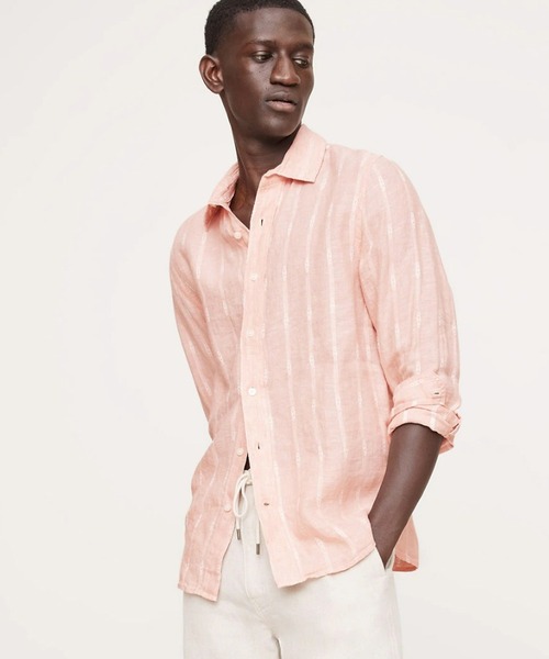 Banana Republic（バナナリパブリック）の「カステロ リネンシャツ（シャツ/ブラウス・メンズ・ナチュラル/ネイビー/ホワイト/レッド/ブラック/ブラウン/その他/マルチ/アクア/ピンク/ライトブルー/ブルー/ブラウン系その他/ホワイト×ブルー/ブルー系その他/イエロー/ピンク系その他/ベージュ/レッド系その他・M/XL/L/S）」の16枚目の写真