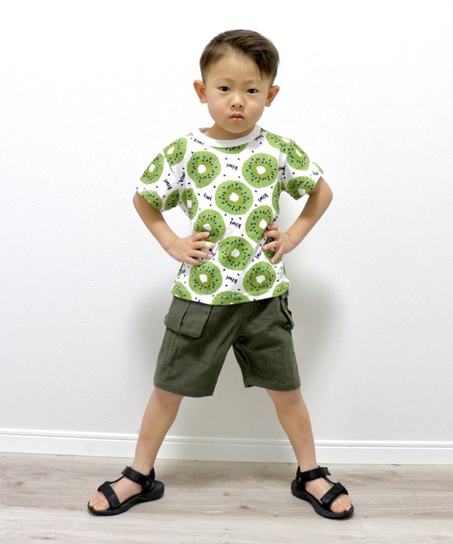 SKAPE(エスケープ)の「ガーゼ4.5分カーゴパンツ(カーゴパンツ・キッズ・グリーン/ネイビー/ベージュ/グレー・130cm/120cm/110cm/100cm/90cm/80cm)」の5枚目の写真