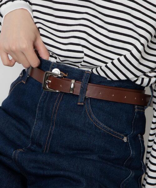 WEGO(ウィゴー)の「WEGO/プレーン細ベルト(ベルト・レディース・ブラック/ブラウン/ホワイト・FREE)」の1枚目の写真