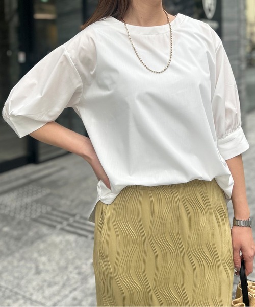 Chez toi（シェトワ）の「袖ボリュームブラウス（シャツ/ブラウス・レディース・サックスブルー/ブラック/アイボリー/オフホワイト・FREE）」の7枚目の写真