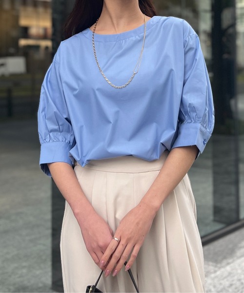 Chez toi（シェトワ）の「袖ボリュームブラウス（シャツ/ブラウス・レディース・サックスブルー/ブラック/アイボリー/オフホワイト・FREE）」の20枚目の写真