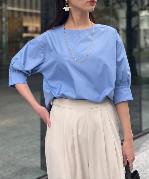 Chez toi（シェトワ）の「袖ボリュームブラウス（シャツ/ブラウス・レディース・サックスブルー/ブラック/アイボリー/オフホワイト・FREE）」の21枚目の写真