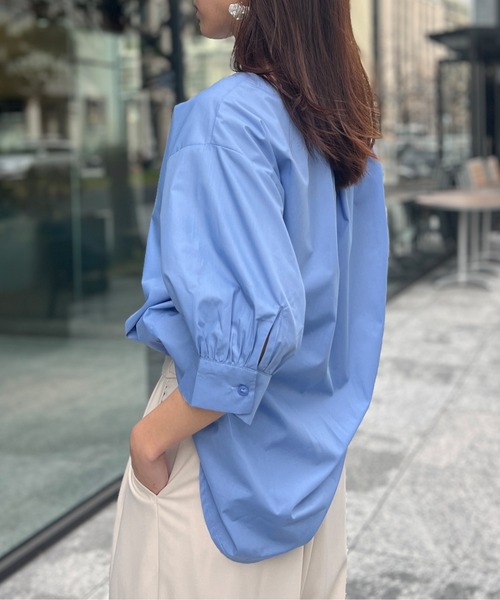 Chez toi（シェトワ）の「袖ボリュームブラウス（シャツ/ブラウス・レディース・サックスブルー/ブラック/アイボリー/オフホワイト・FREE）」の22枚目の写真