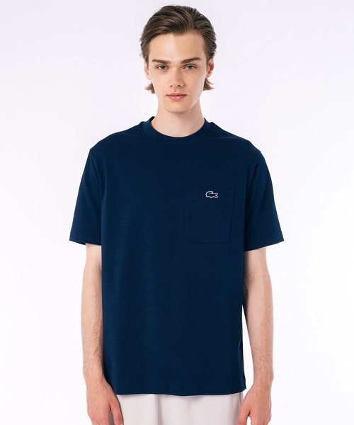 LACOSTE（ラコステ）の「アウトラインクロックポケット半袖Tシャツ（Tシャツ/カットソー・メンズ・ネイビー/ブラック/グリーン/ホワイト/オフホワイト/ライトブルー/ブラウン/ペールイエロー/サックスブルー/ダークブラウン・5/4/3/2/6/7）」の11枚目の写真