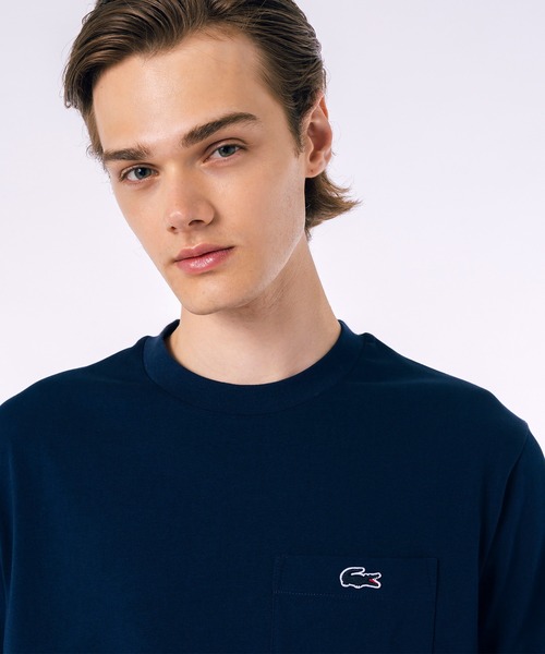 LACOSTE（ラコステ）の「アウトラインクロックポケット半袖Tシャツ（Tシャツ/カットソー・メンズ・ネイビー/ブラック/グリーン/ホワイト/オフホワイト/ライトブルー/ブラウン/ペールイエロー/サックスブルー/ダークブラウン・5/4/3/2/6/7）」の13枚目の写真