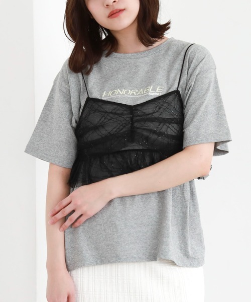 archives（アルシーヴ）の「ロゴ刺?Ｔ（Tシャツ/カットソー・レディース・オフホワイト/グレー/ブラック・MEDIUM）」の3枚目の写真