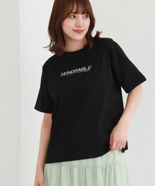 archives（アルシーヴ）の「ロゴ刺?Ｔ（Tシャツ/カットソー・レディース・オフホワイト/グレー/ブラック・MEDIUM）」の2枚目の写真