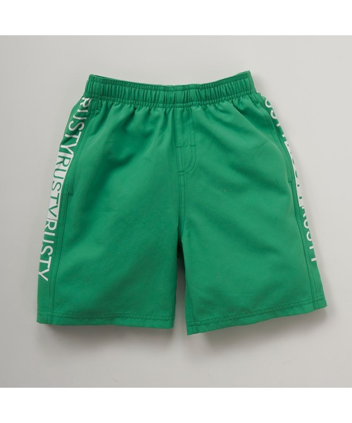 RUSTY（ラスティ）の「RUSTY/ラスティ 子供用 ショートパンツ 水陸両用 ブランド ロゴ刺繍 スポーティーサーフトランクス 水着（水着・キッズ・ネイビー/グリーン/レッド/ロイヤルブルー/ブラック・130cm/140cm/160cm/150cm）」の3枚目の写真