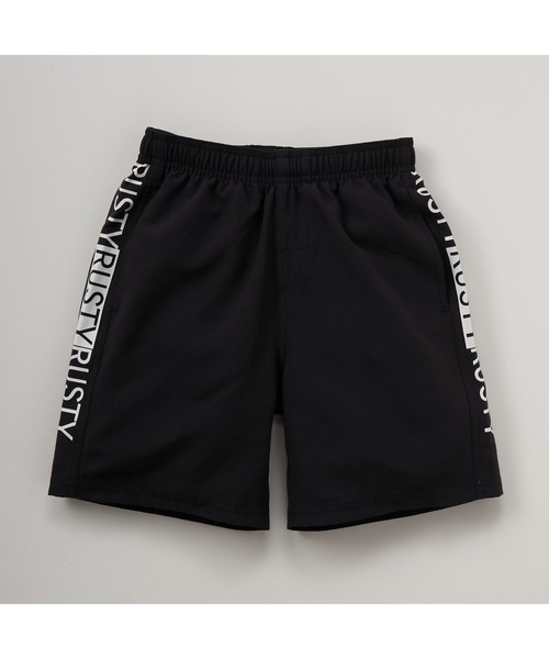 RUSTY（ラスティ）の「RUSTY/ラスティ 子供用 ショートパンツ 水陸両用 ブランド ロゴ刺繍 スポーティーサーフトランクス 水着（水着・キッズ・ネイビー/グリーン/レッド/ロイヤルブルー/ブラック・130cm/140cm/160cm/150cm）」の2枚目の写真