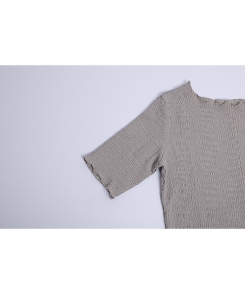 La-gemme(ラジェム)の「メロウ5分袖プルオーバー(Tシャツ/カットソー・レディース・ブラック/グレー/オフホワイト・フリー)」の4枚目の写真