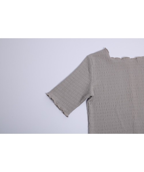 La-gemme(ラジェム)の「メロウ5分袖プルオーバー(Tシャツ/カットソー・レディース・ブラック/グレー/オフホワイト・フリー)」の9枚目の写真