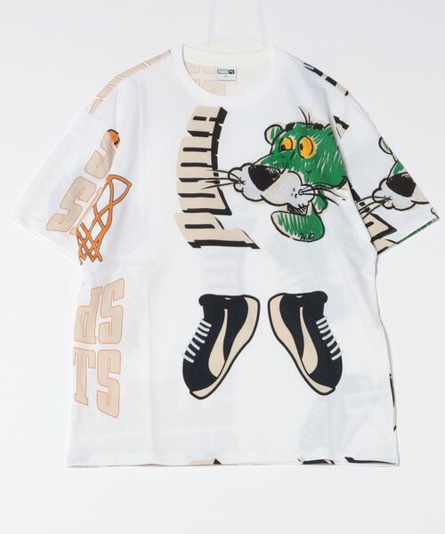 PUMA（プーマ）の「PUMA プーマ ユニセックス  スーパー プーマ MX AOP 半袖 Tシャツ（Tシャツ/カットソー・メンズ・ホワイト/グリーン/ブラック・LARGE/MEDIUM/X-SMALL/X-LARGE/SMALL）」の7枚目の写真