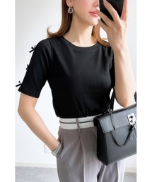 【ZOZO限定】袖リボンリブTシャツ