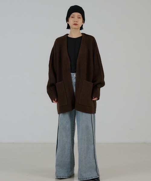 NOMINE(ノミネ)の「袖ボリュームニットコート(その他アウター・レディース・マスタード/モカ/ブラウン/レッド/ブラック・フリー)」の19枚目の写真