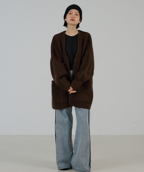 NOMINE(ノミネ)の「袖ボリュームニットコート(その他アウター・レディース・マスタード/モカ/ブラウン/レッド/ブラック・フリー)」の20枚目の写真