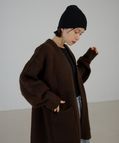 NOMINE(ノミネ)の「袖ボリュームニットコート(その他アウター・レディース・マスタード/モカ/ブラウン/レッド/ブラック・フリー)」の22枚目の写真