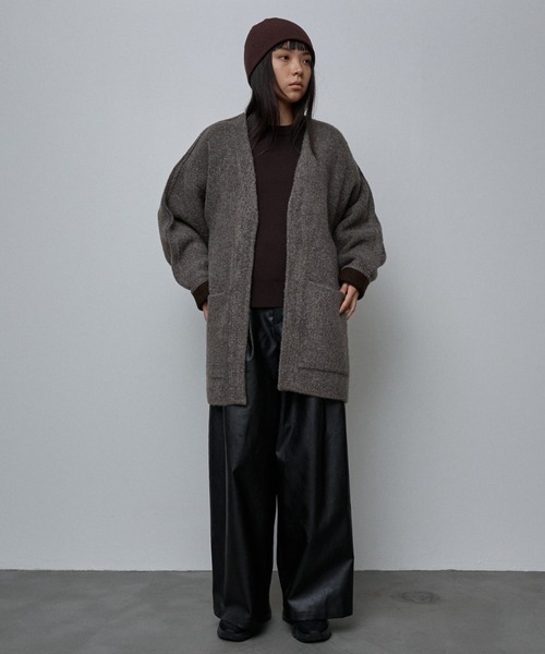 NOMINE(ノミネ)の「袖ボリュームニットコート(その他アウター・レディース・マスタード/モカ/ブラウン/レッド/ブラック・フリー)」の6枚目の写真