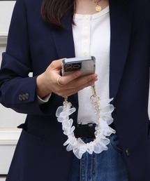 Esime（エシミー）の「【クリアシート付き】チュールフリルストラップ 携帯ストラップ（スマホグッズ）」