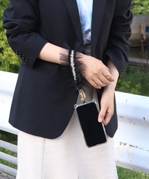 Esime（エシミー）の「【クリアシート付き】チュールフリルストラップ 携帯ストラップ（スマホグッズ）」