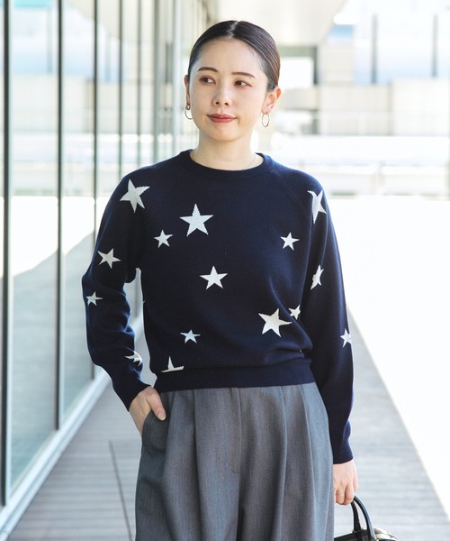 BEAMS HEART（ビームスハート）の「星柄 クルーネックニット（ニット