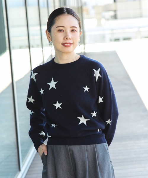 BEAMS HEART（ビームスハート）の「星柄 クルーネックニット（ニット