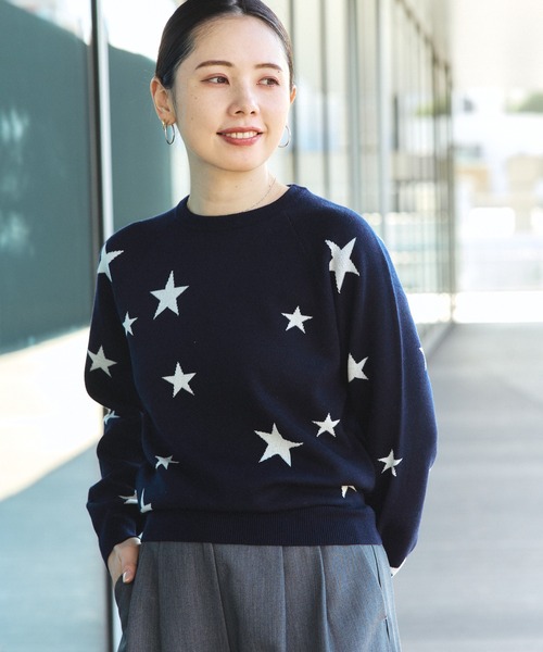 BEAMS HEART（ビームスハート）の「星柄 クルーネックニット（ニット