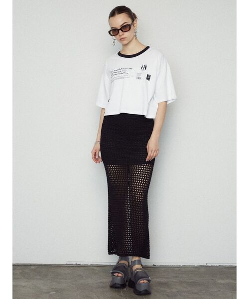 EMODA（エモダ）の「ボックスパイピングTシャツ（Tシャツ/カットソー・レディース・ネイビー/ホワイト/ブラック/グリーン・FREE）」の21枚目の写真