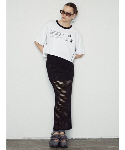 EMODA（エモダ）の「ボックスパイピングTシャツ（Tシャツ/カットソー・レディース・ネイビー/ホワイト/ブラック/グリーン・FREE）」の22枚目の写真